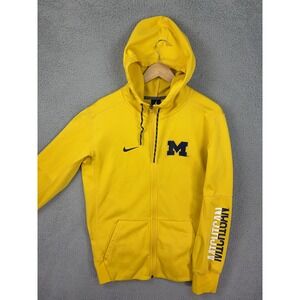 Michigan Wolverines Hoodie Sweatshirt Mens Small Yellow NCAA Football Nike Mens